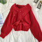 Sweater cute v neck long sleeve sweater  103