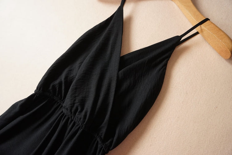 V-neck backless sexy beach skirt suspender dress  3274