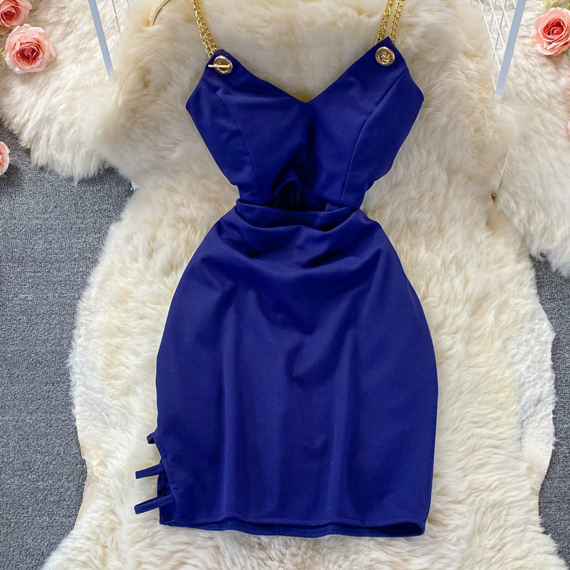 Sexy fashion hollow out waist tight bag hip suspender dress  3359