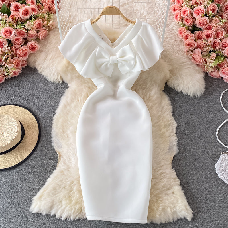 Robe-jupe portefeuille slim avec nœud 2740