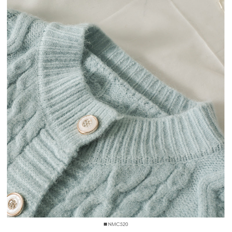 Sweater women's sweater solid color versatile twist top  1770