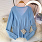 Knitted women's autumn new lazy thin sweater  1593