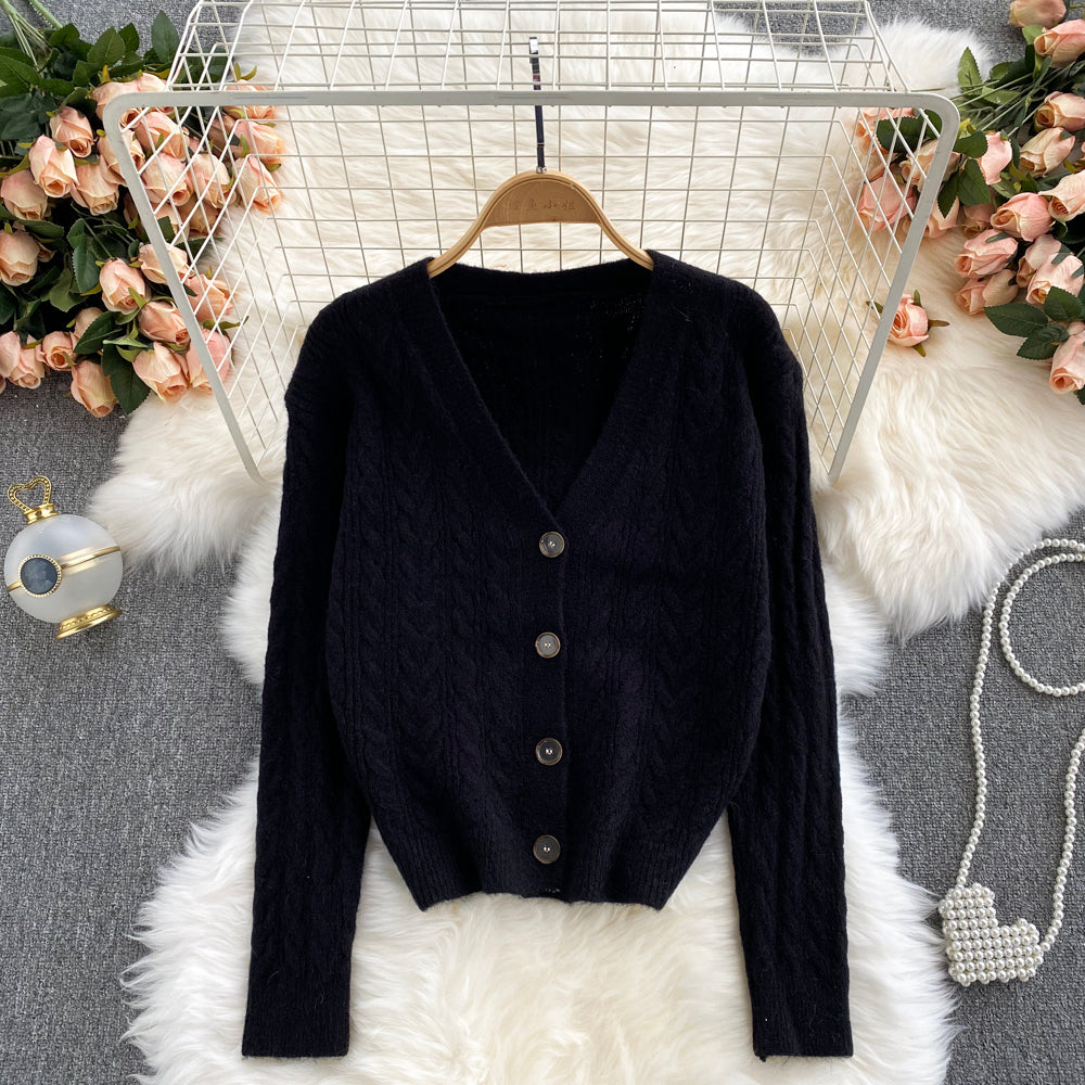 New loose and lazy V-Neck Sweater Coat for women  1621