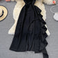 V-neck dress high-end atmospheric split skirt  2999