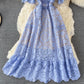 Crew neck water-soluble hollow out Lace Waist slim dress  3212