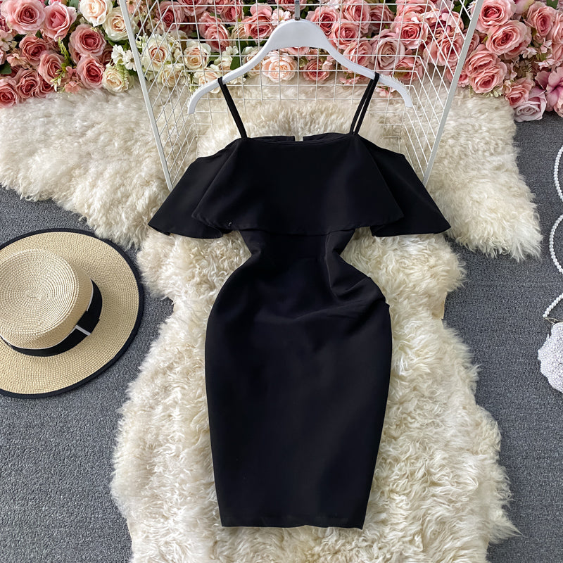 One shoulder Strapless Strapless TIGHT SKINNY Hip Wrap Dress  3311