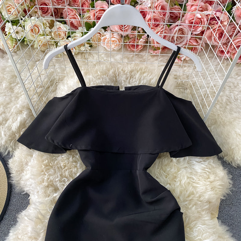 One shoulder Strapless Strapless TIGHT SKINNY Hip Wrap Dress  3311