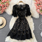 High waist slim water soluble hollow lace fishtail dress  2985