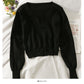 French minority V-neck Pullover short long sleeve sweater women  1886