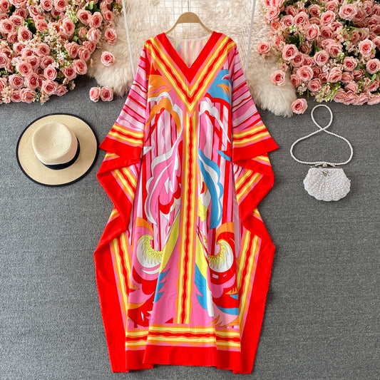 Jupe longue à grandes manches chauve-souris 2991