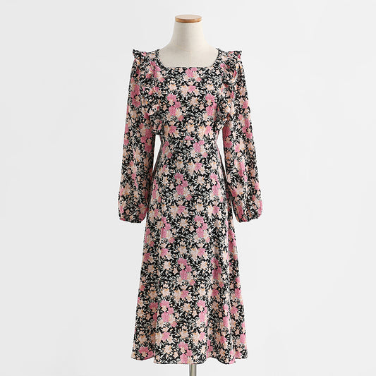 New French retro long skirt fairy skirt bottomed skirt  2168