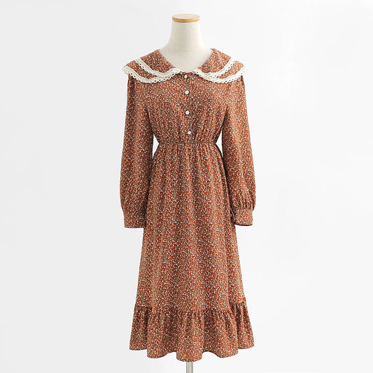 Baby collar age reducing temperament tea break skirt thin skirt  2324