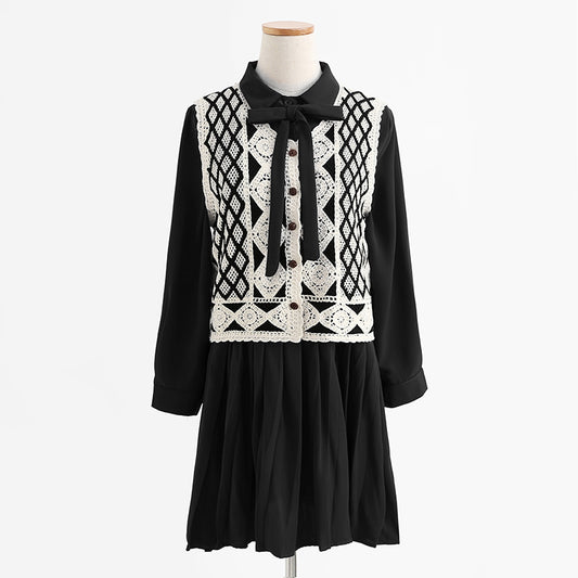 Nouveau pull gilet robe costume deux pièces 2251