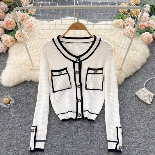 Cute knitted cardigan tops knitted cardigan sweater  1486