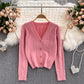 New loose and lazy V-Neck Sweater Coat for women  1621