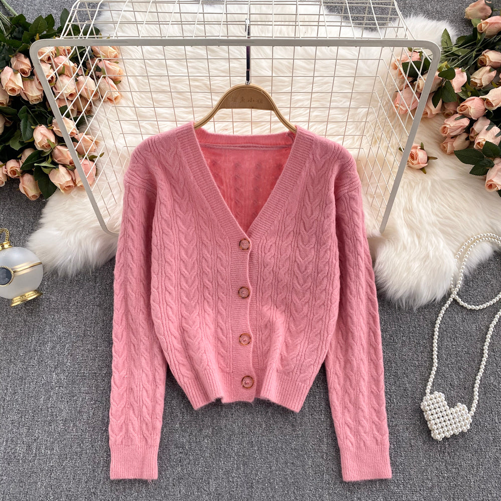 New loose and lazy V-Neck Sweater Coat for women  1621