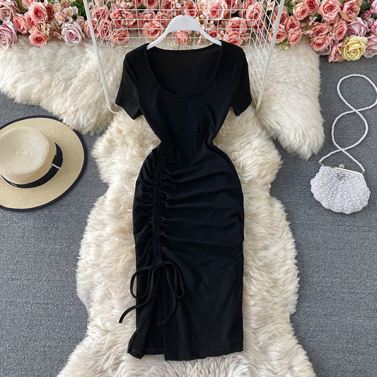 Vielseitig plissierte Taille für dünnes Temperament, kurzer Hüftwickelrock 3156