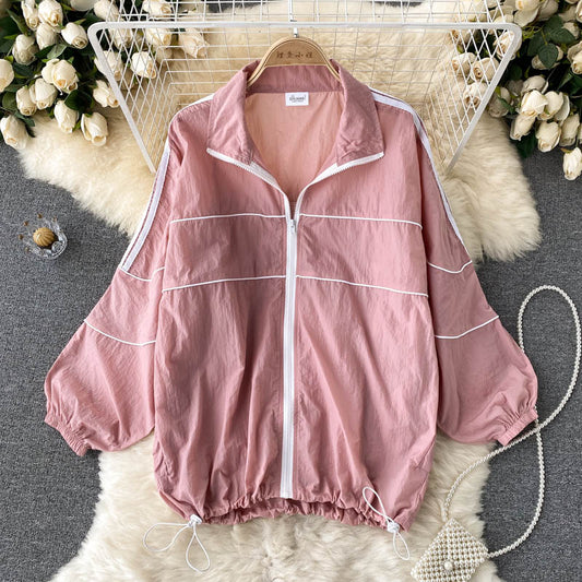 Lockere koreanische Damen-Sonnenschutzjacke 1539