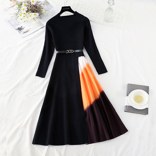 High end light luxury French style small fragrance pleated skirt  2396