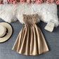 High waist off shoulder pleated strapless dress skirt  3043