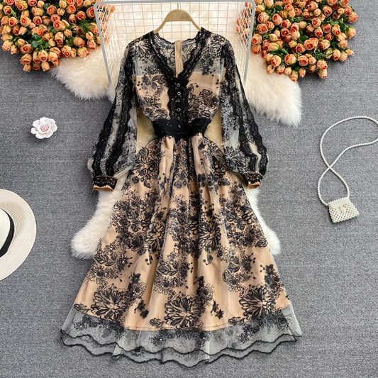 High end light luxury large swing long skirt  3080