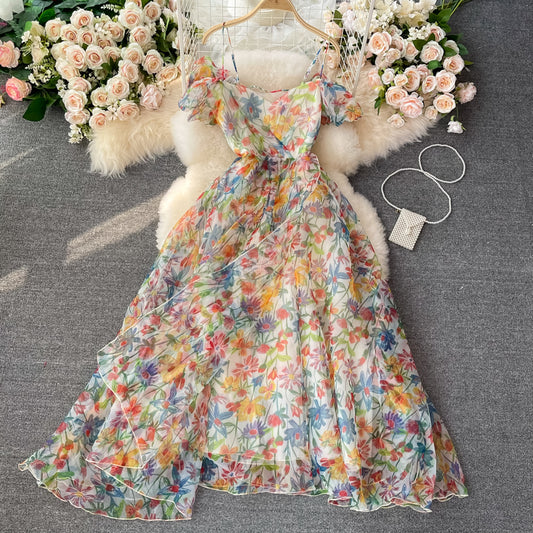 French retro temperament super xiansen suspender skirt  3342