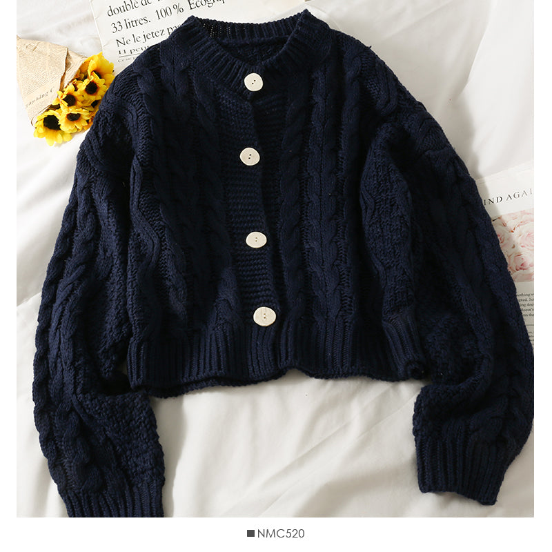 Sweater long sleeved sweater linen short top  1775