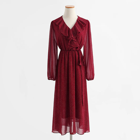 New women's Dress Chiffon Long Sleeve  2228