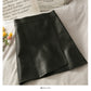 Irregular solid color versatile High Waist Hip Wrap Skirt  2536