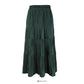 Versatile solid color high waist thin pleated skirt  2554