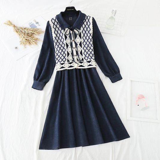 The New Retro waistband is slim, and the two-piece waistcoat skirt is over the knee  2195