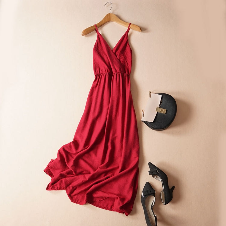 V-neck backless sexy beach skirt suspender dress  3274