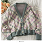 Korean loose and thin pearl single breasted cardigan knit  1809