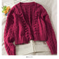 Sweater women's unbuttoned cardigan wool ball loose  1852