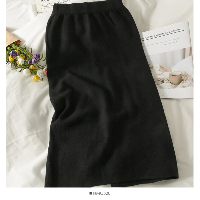 Slim medium length split Hip Wrap Skirt  2505