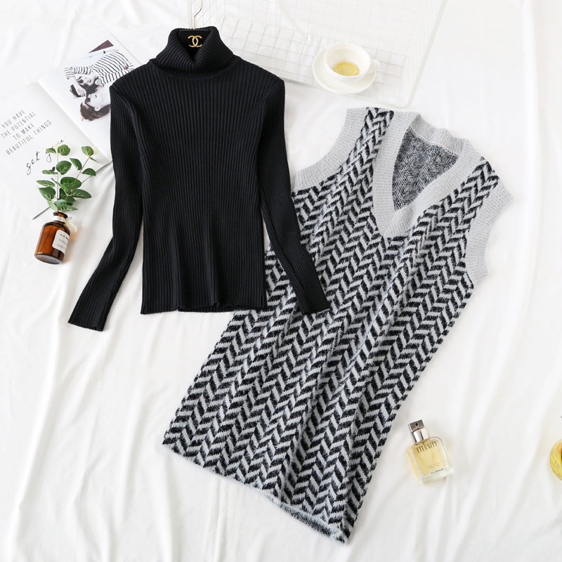 Gilet pull à carreaux en velours de vison rouge net gilet gilet robe 2474