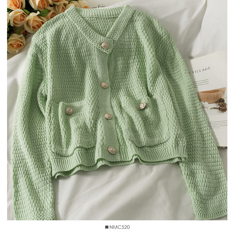 Pullover Damen neuer lockerer dünner einreihiger Pullover 1912