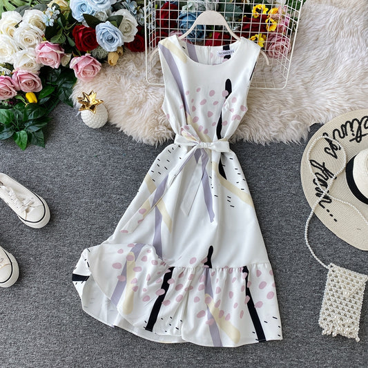 Sweet temperament A-line skirt Ruffle Skirt  3402