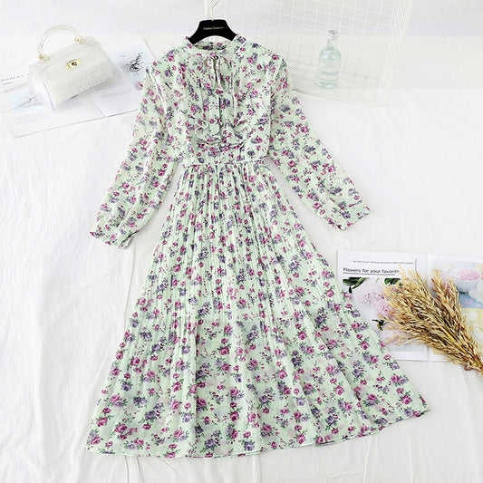 New French Vintage Chiffon lotus leaf side long skirt fairy super fairy series  2387