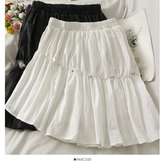Han Fan irregular pleated short skirt  2641