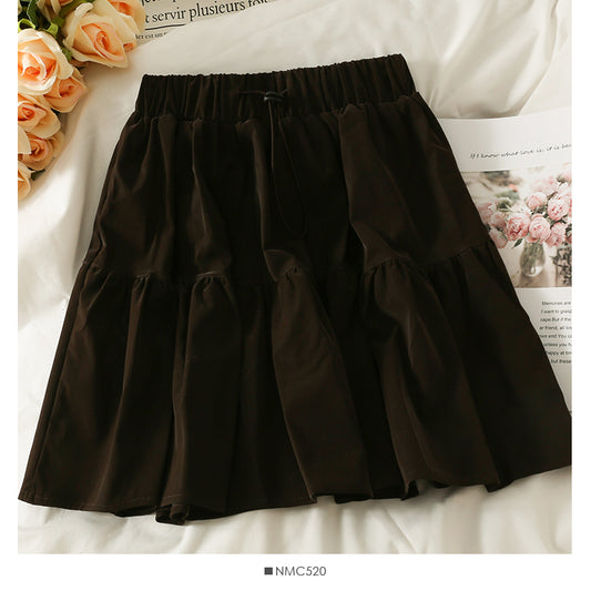 Slim skirt women's new solid color versatile skirt  2558