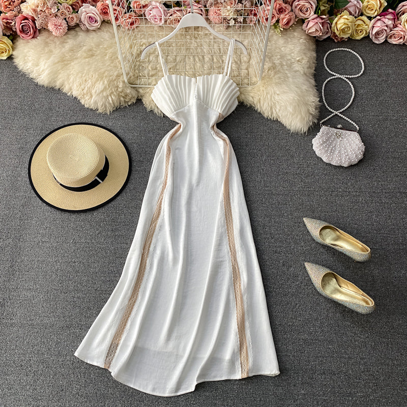 French Sexy Satin Strapsrock Temperament trägerloses Kleid 2786