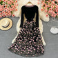 Mesh embroidered dress elegant temperament big swing skirt  2913