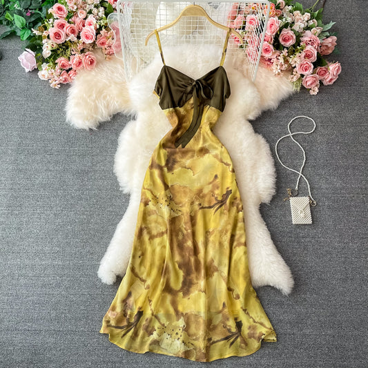 Robe de vacances fine à bretelles françaises blanche tempérament 3057