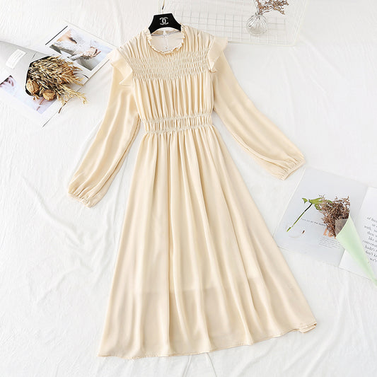 French retro skirt, light mature style, foreign style, floral long skirt  2389