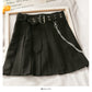 High waist slim chain decoration short skirt women  2491