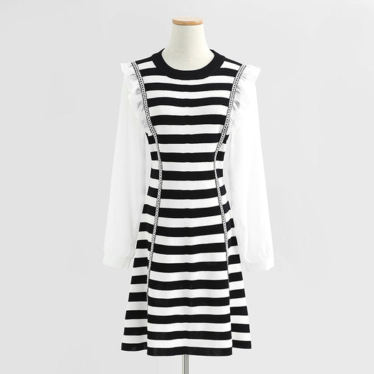 Slim striped knitted dress  2423