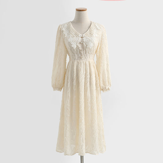 Doll neck dress shows thin temperament fairy skirt girl princess skirt  2191