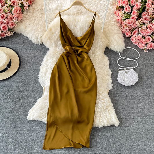 Jupe portefeuille mince et mince, légère et mature, fendue au vent, 2979