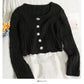 Sweater women's autumn short single breasted long sleeved cardigan top  1970